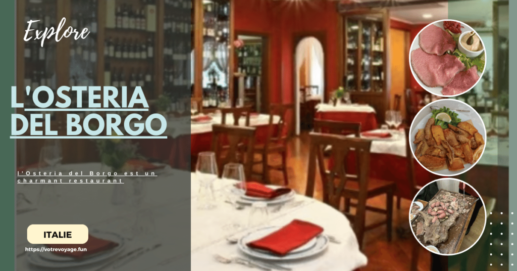 'Osteria del Borgo:n charmant restaurant offrant une vue imprenable sur la campagne environnante. Ce restaurant familial propose une cuisine toscane traditionnelle préparée avec des ingrédients locaux de première qualité. 