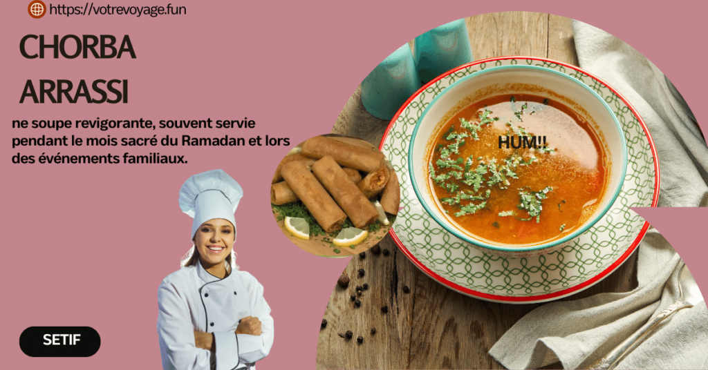 Chorba une soupe revigorante, souvent servie pendant le mois sacré du Ramadan et lors des événements familiaux.
